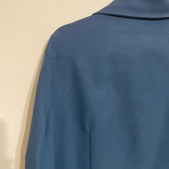 Mens 1970s Vintage Groovy Hippie Dagger Collar Shirt/Jacket Button Down Blue XL - Picture 7 of 15